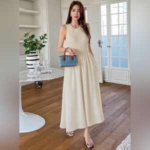 Beige ribbed,‎ a-line dress size medium